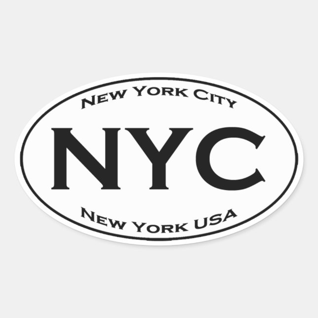 NYC Euro Style Oval Logo Oval Sticker (Front)