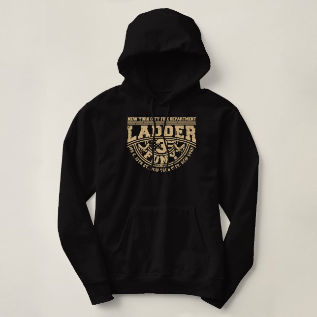 NYC Fire Department Station Ladder 3 New York Fire Hoodie (Design Front)