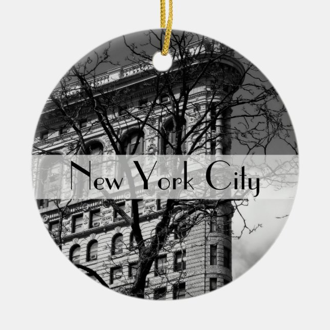 NYC Flat Iron Building Ceramic Tree Decoration (Front)
