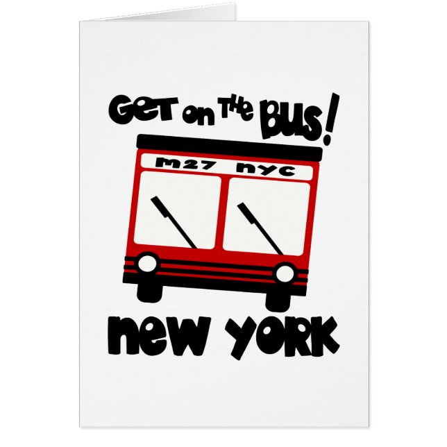 NYC, Get On The Bus With Red Hybrid Bus (Front)