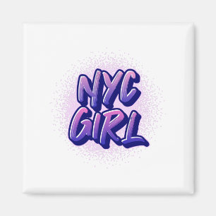 NYC Girl Graffiti Style Magnet