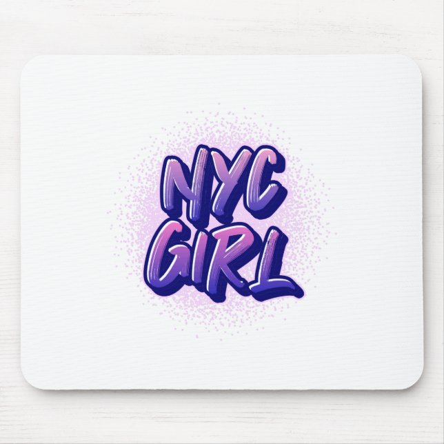 NYC Girl Graffiti Style Mouse Mat (Front)