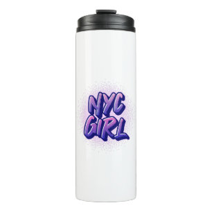 NYC Girl Graffiti Style Thermal Tumbler