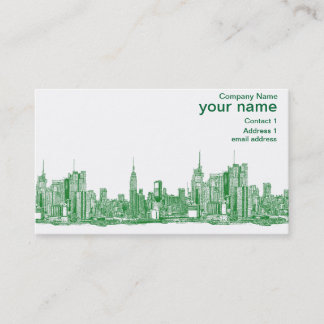 NYC green sketch Business Card