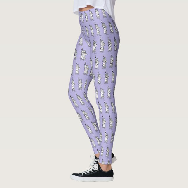 NYC Hanukkah Statue of Liberty Holiday Lights Leggings (Left)