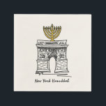 NYC Hanukkah Washington Square Arch Menorah Napkin<br><div class="desc">Napkins feature an original marker illustration of a classic New York City landmark, the Washington Square Arch, "dressed up" for the holiday season! This Chanukah illustration is also available on other products. Don't see what you're looking for? Need help with customisation? Contact Rebecca to have something designed just for you....</div>