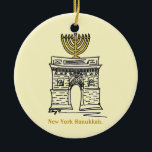 NYC Hanukkah Washington Square Menorah New York Ceramic Tree Decoration<br><div class="desc">Features an original marker illustration of a classic NYC landmark, the Washington Square Arch, "dressed up" with a menorah for the holiday season. Ideal for celebrating Hanukkah! This Chanukah illustration is also available on other products. Don't see what you're looking for? Need help with customisation? Contact Rebecca to have something...</div>