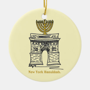 NYC Hanukkah Washington Square Menorah New York Ceramic Tree Decoration