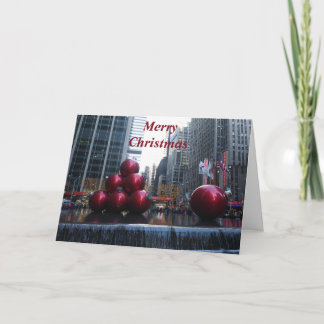 NYC Holiday red ornaments  Greeting Card