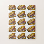 NYC Jewish Deli Bagel Capers Lox Cream Cheese Jigsaw Puzzle<br><div class="desc">Puzzle design features an original marker illustration of a classic New York Jewish deli staple: a bagel with cream cheese, lox, capers, and red onions. This illustration is also available on other products. Don't see what you're looking for? Need help with customisation? Contact Rebecca to have something designed just for...</div>