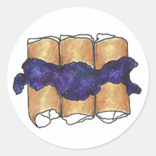 NYC Jewish Deli Food Blueberry Blintz Blintzes Classic Round Sticker