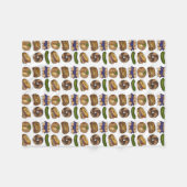 NYC Jewish Deli Foods Bagel Reuben Blintz Knish Fleece Blanket (Front (Horizontal))