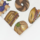 NYC Jewish Deli Foods Bagel Reuben Blintz Knish Fleece Blanket (Corner)