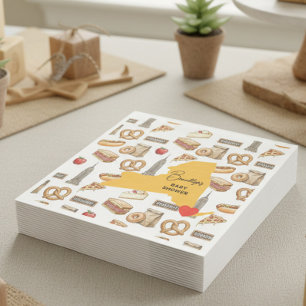 NYC Locally Grown City Icon Pattern Baby Shower Napkin