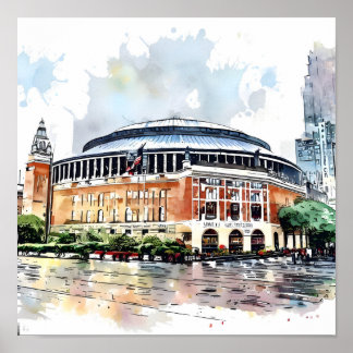 NYC Madison Garden in Detail Watercolor Poster