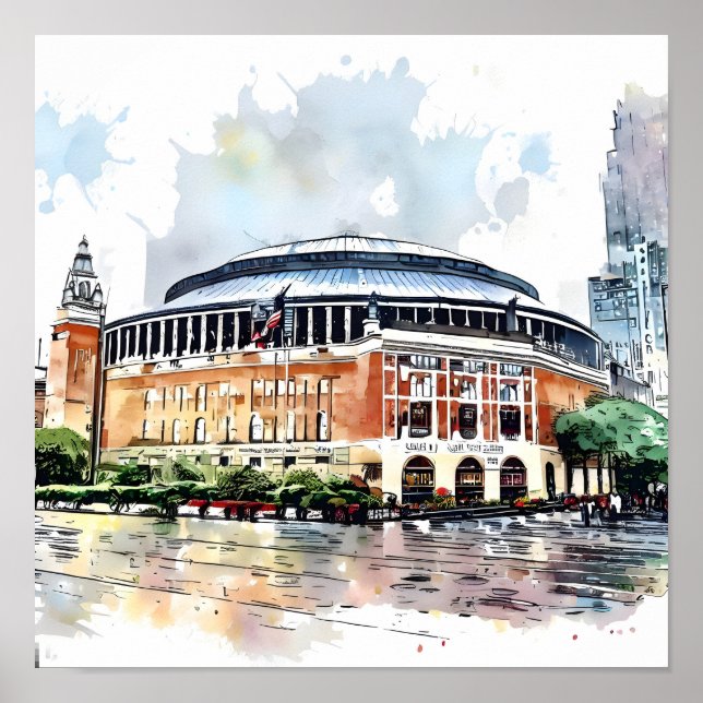NYC Madison Garden in Detail Watercolor Poster (Front)