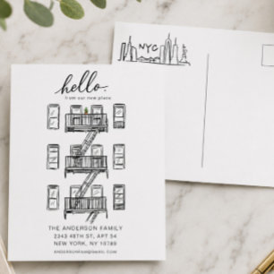 NYC Moving Announcement Postcard