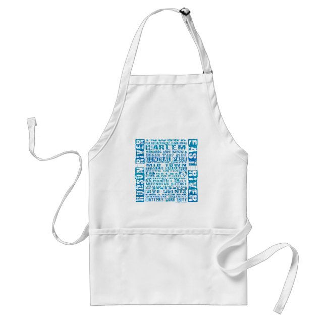 NYC Neighbourhoods Blue Standard Apron (Front)