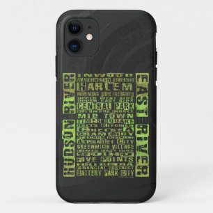 NYC Neighbourhoods Green iPhone 11 Case