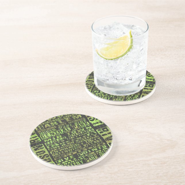 NYC Neighbourhoods Green Coaster (Side)