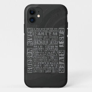 NYC Neighbourhoods Grey iPhone 11 Case