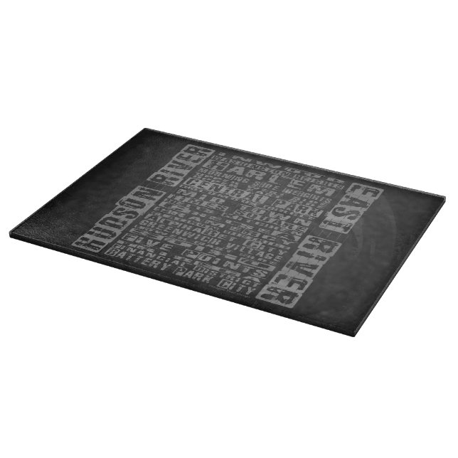NYC Neighbourhoods Grey Cutting Board (Corner)
