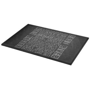 NYC Neighbourhoods Grey Cutting Board
