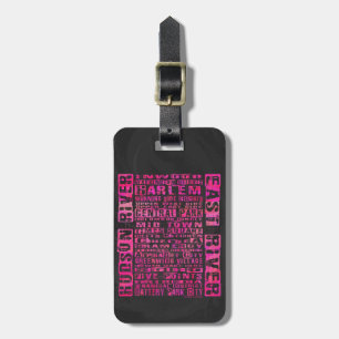 NYC Neighbourhoods Hot Pink Luggage Tag
