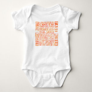NYC Neighbourhoods Orange Baby Bodysuit