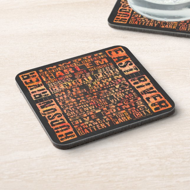 NYC Neighbourhoods Orange Coaster (Left Side)