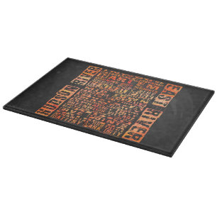 NYC Neighbourhoods Orange Cutting Board