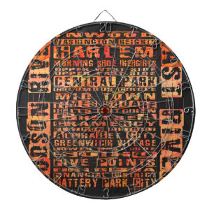 NYC Neighbourhoods Orange Dartboard