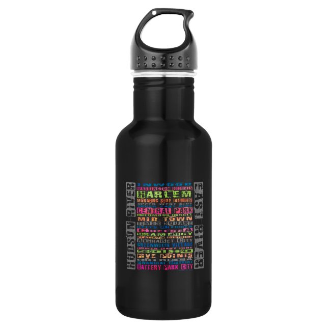 NYC Neighbourhoods Rainbow 532 Ml Water Bottle (Front)