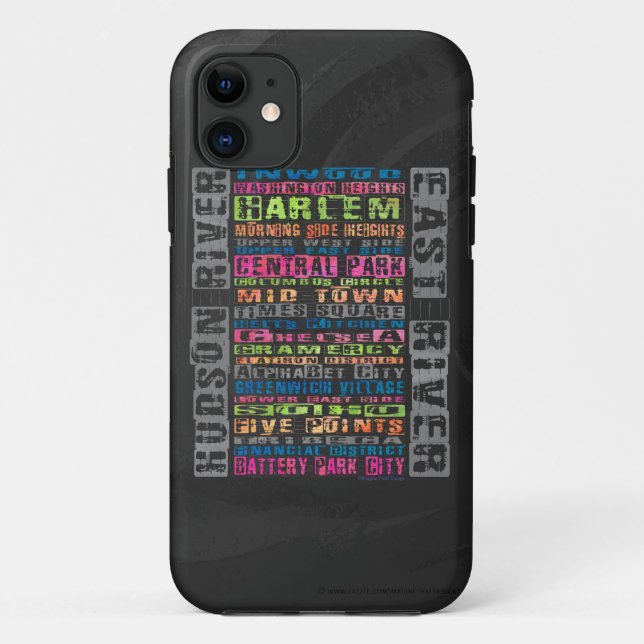 NYC Neighbourhoods Rainbow Case-Mate iPhone Case (Back)