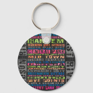 NYC Neighbourhoods Rainbow Key Ring