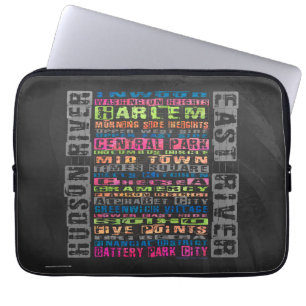 NYC Neighbourhoods Rainbow Laptop Sleeve