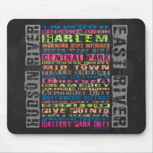 NYC Neighbourhoods Rainbow Mouse Mat