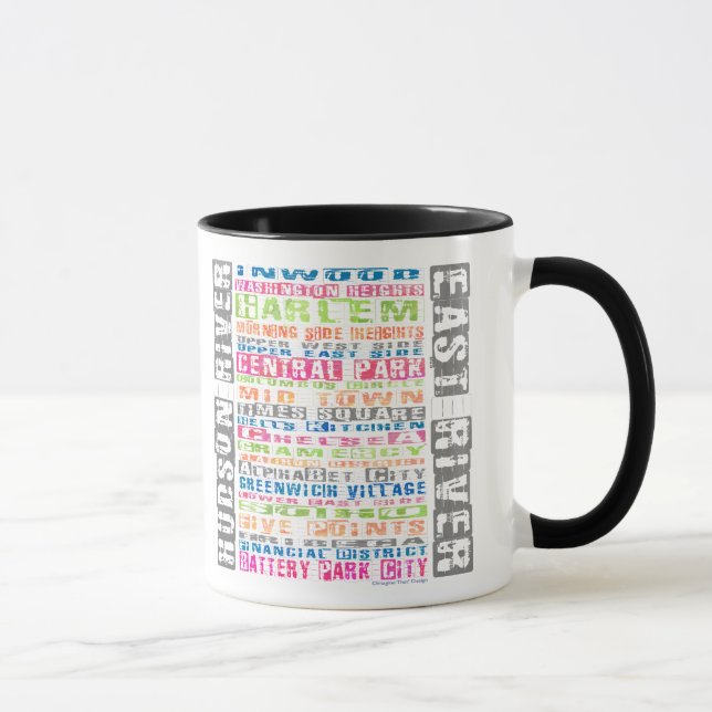 NYC Neighbourhoods Rainbow Mug (Right)