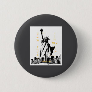 Nyc New York Brooklyn Bridge Liberty Statue Mens  6 Cm Round Badge