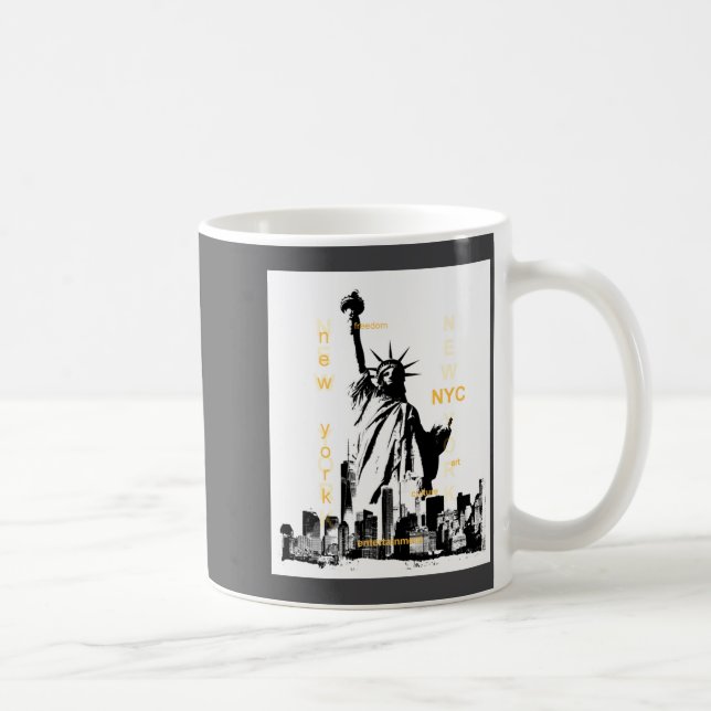 Nyc New York Brooklyn Bridge Liberty Statue Mens  Coffee Mug (Right)