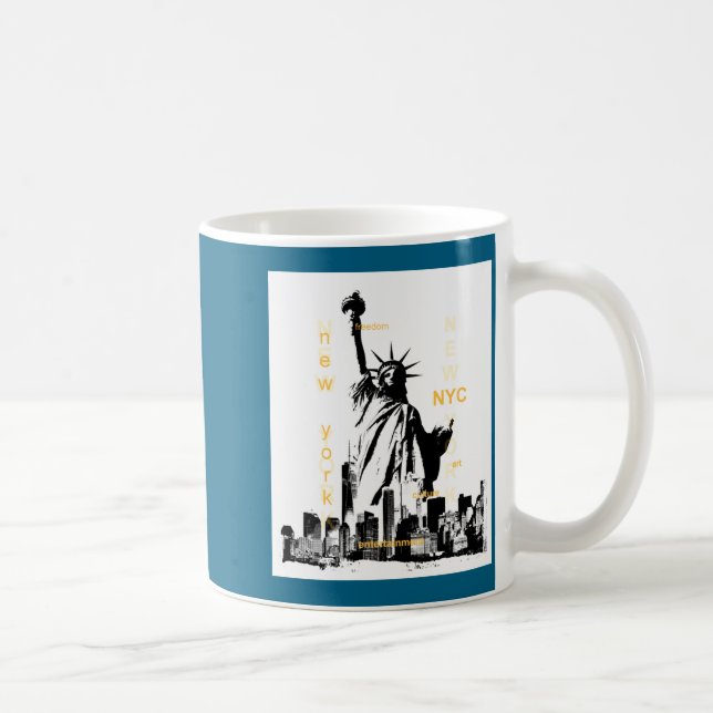 Nyc New York Brooklyn Bridge Liberty Statue Mens _ Coffee Mug (Right)