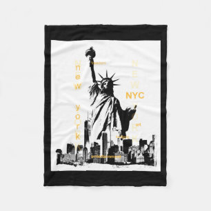 Nyc New York Brooklyn Bridge Liberty Statue Mens _ Fleece Blanket