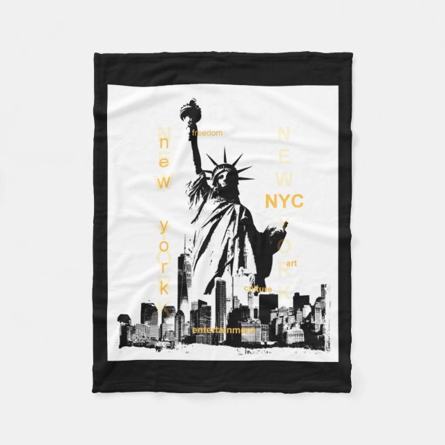 Nyc New York Brooklyn Bridge Liberty Statue Mens  Fleece Blanket (Front)