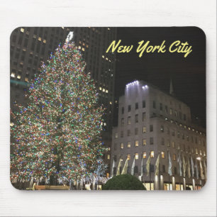 NYC New York Christmas Tree Rockefeller Center Mouse Mat