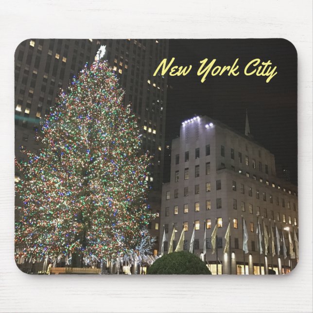 NYC New York Christmas Tree Rockefeller Center Mouse Mat (Front)