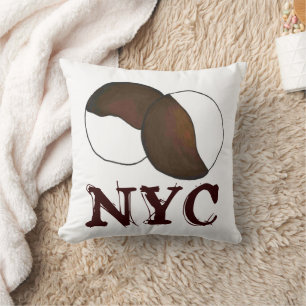 NYC New York City Black and White Cookie Bakery Cushion