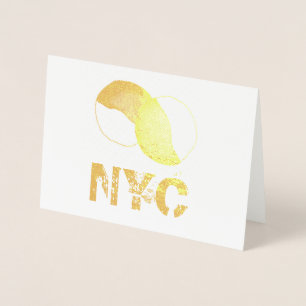 NYC New York City Black and White Cookie Foodie Foil Card