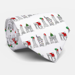 NYC New York City Christmas Xmas Holiday Landmarks Tie