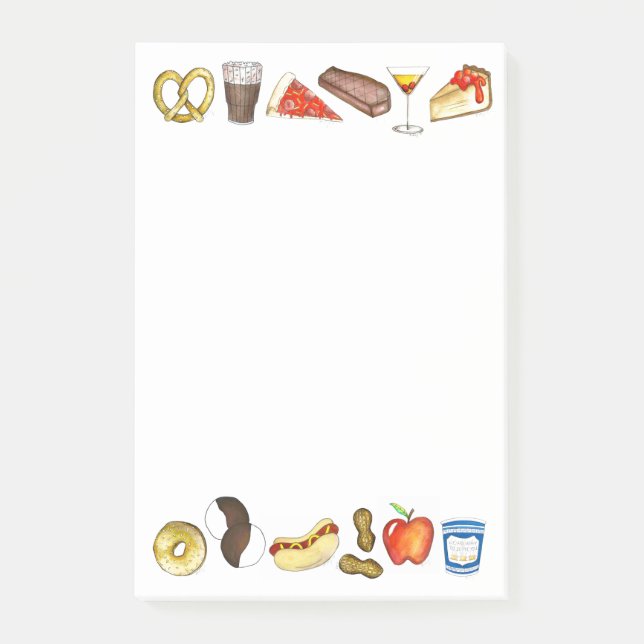 NYC New York City Foods Foodie Post Its Post-it Notes (Front)