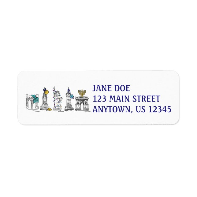 NYC New York City Hanukkah Chanukah Address Labels (Front)